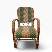 Fauteuils en rotin éclissé style Audoux Minet des années 50 F
