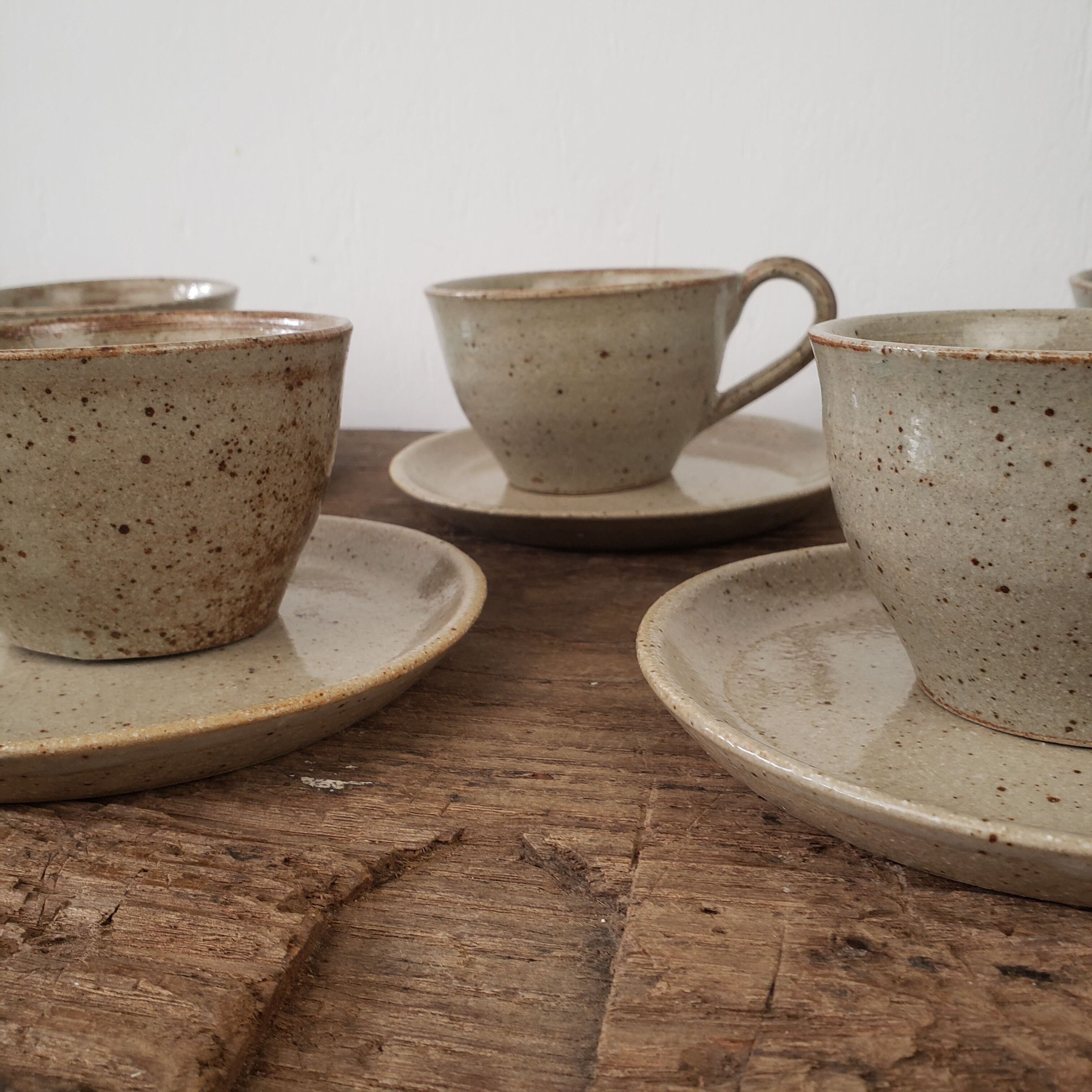Gray stoneware cups