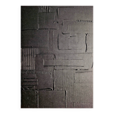 Minimalist monochrome abstract painting in black