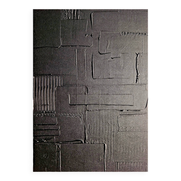 Tableau peinture abstraite monochrome minimaliste noir