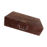 Antique wooden suitcase with lock and key