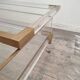 Acrylic glass and brass coffee table, 1985