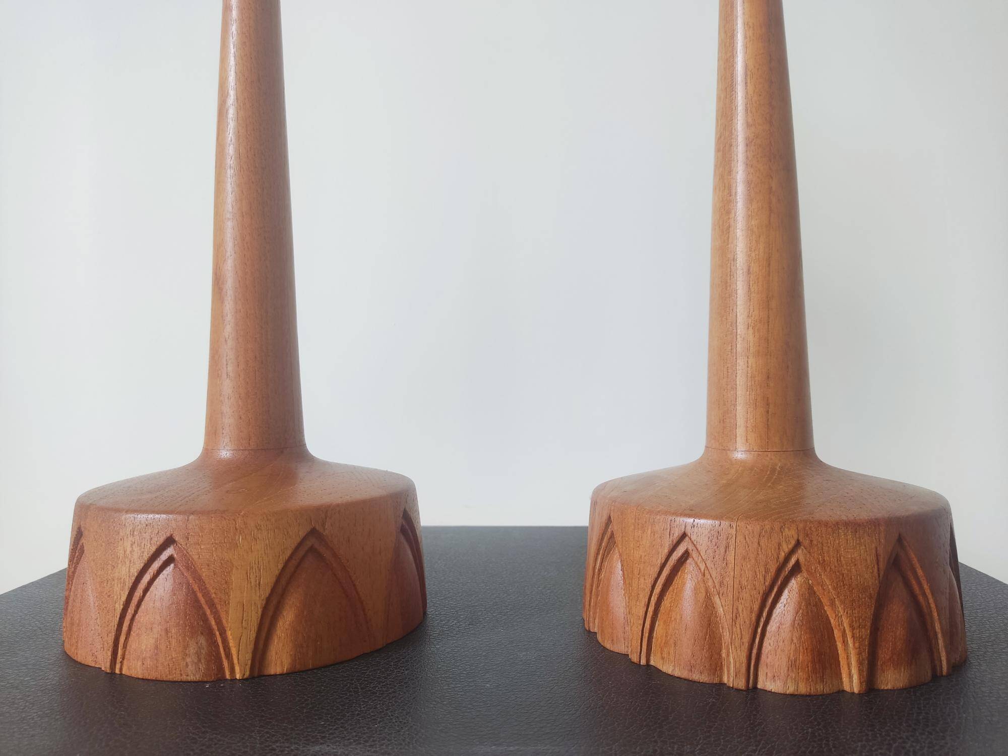 Pair of Teak lamps from Tranås Stilarmatur, Sweden, 1960s