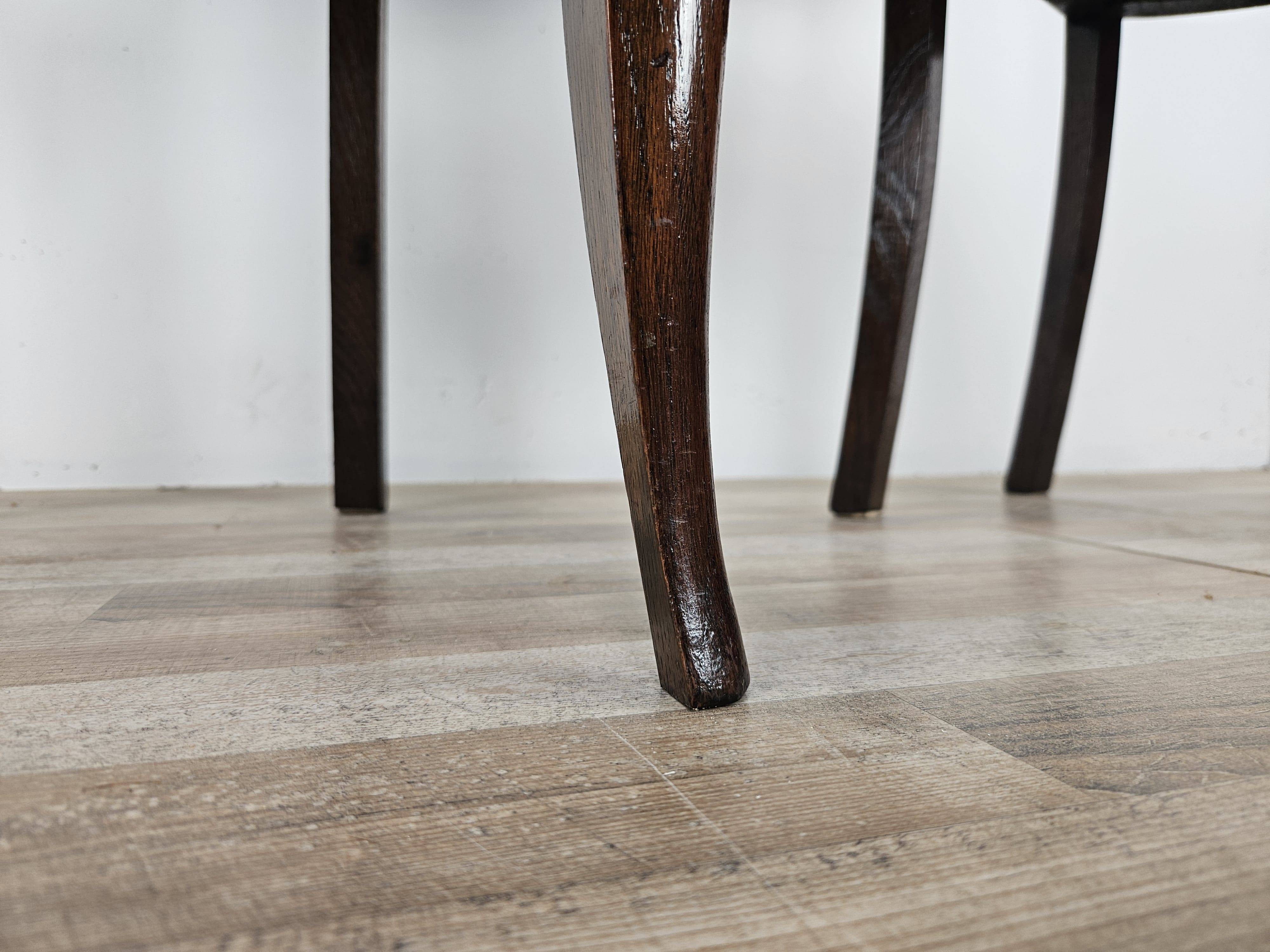 Set of 8 Art Decò oak dining chairs, 1950