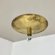 Wall-Ceiling Lamp made of Unique Brass in the Style of Gino Sarfatti, Flush Mount Lighting Italy 1950s