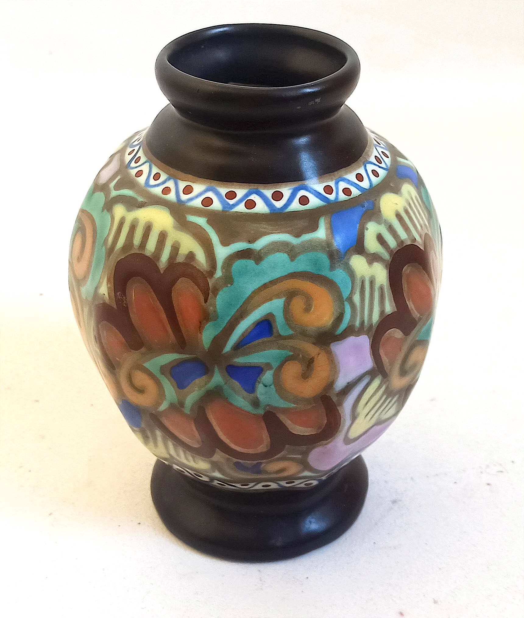 Ceramic vase from Bergen, Belgium 1920s Height 20.2 cm