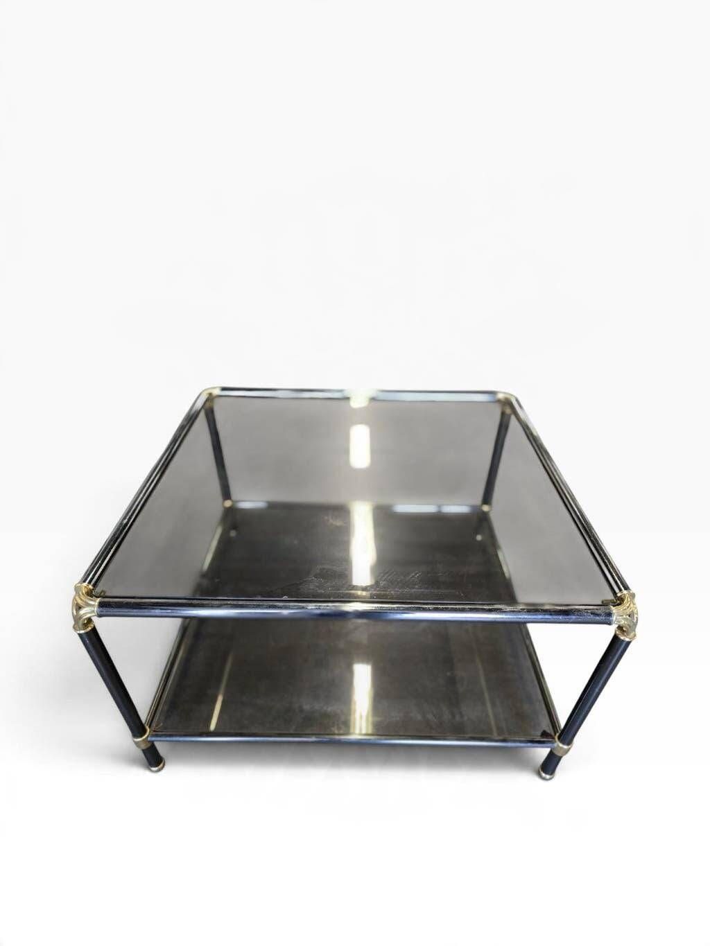 Vintage coffee table in smoked glass