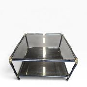 Table basse vintage en verre fumé