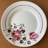 6 antique dessert plates in faience from badonviller