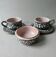 2 cups, 2 saucers and a Vallauris bowl from the 60s