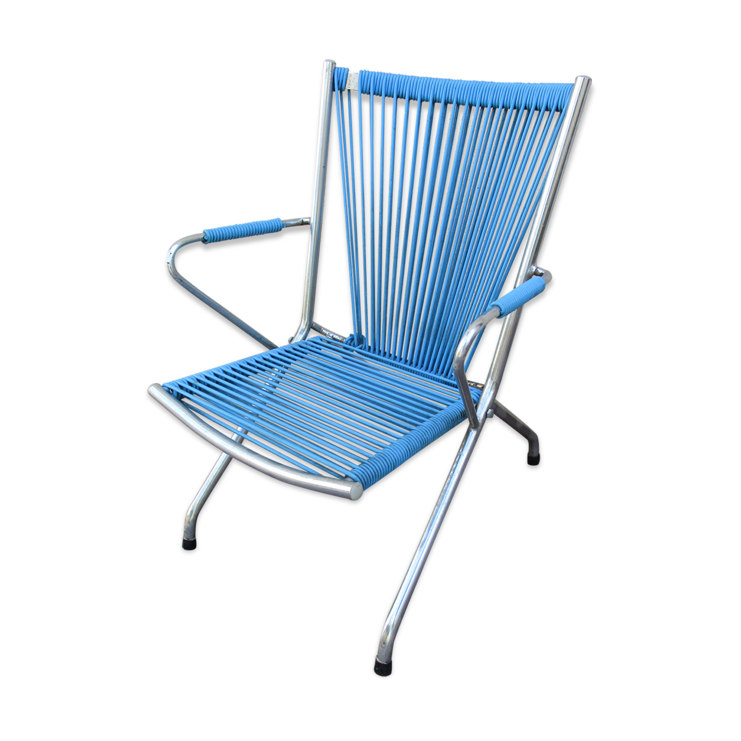 Fauteuil enfant scoubidou vintage années 70