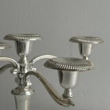 large five-branch silver-plated metal candlestick