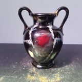 Old vase with coves ceramic black