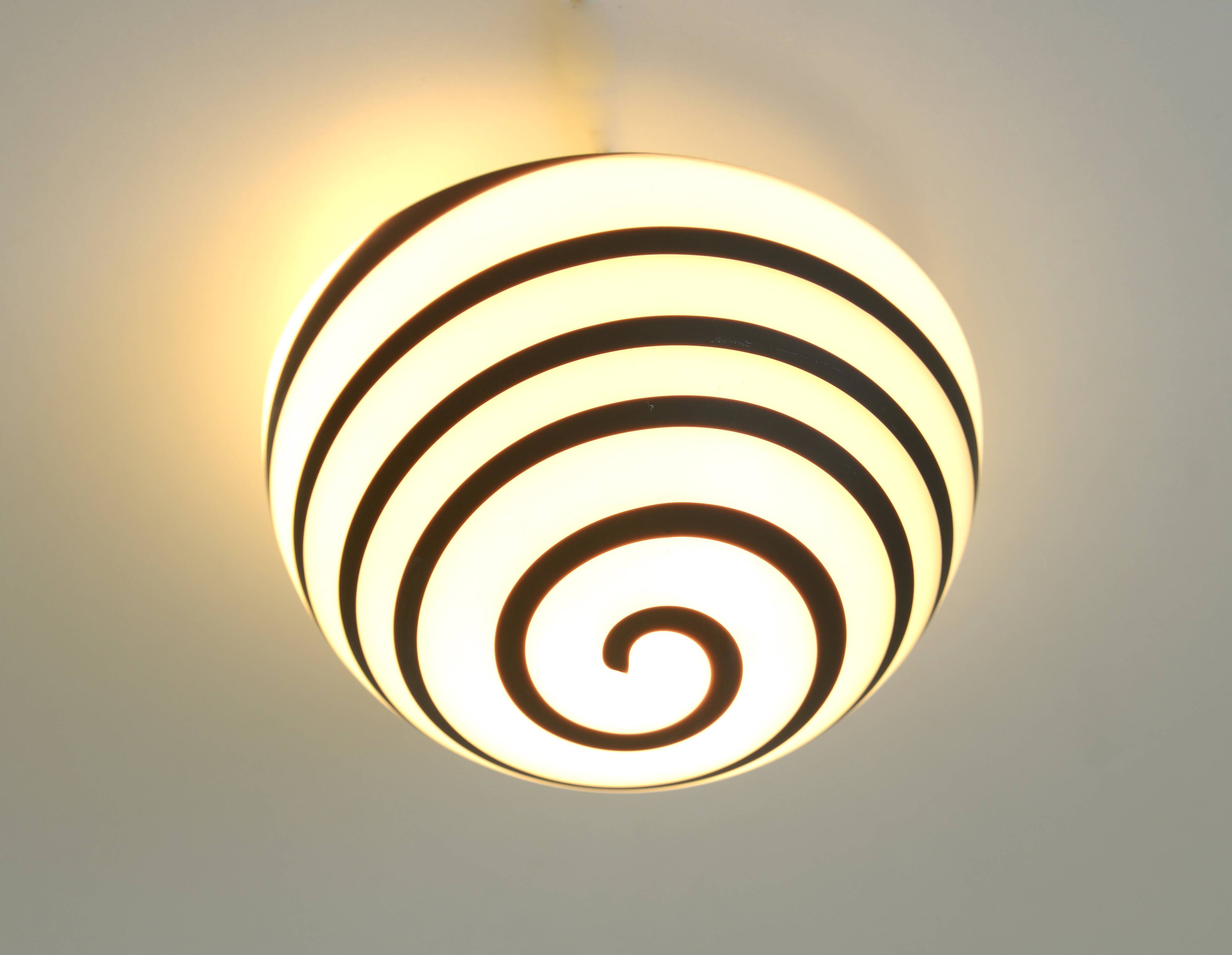 Vintage Sconce Pop Art Black and White  Swirl Glass Wall Lamp Ceiling Light