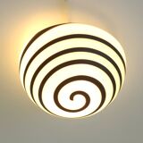 Applique murale vintage Pop Art en verre noir et blanc