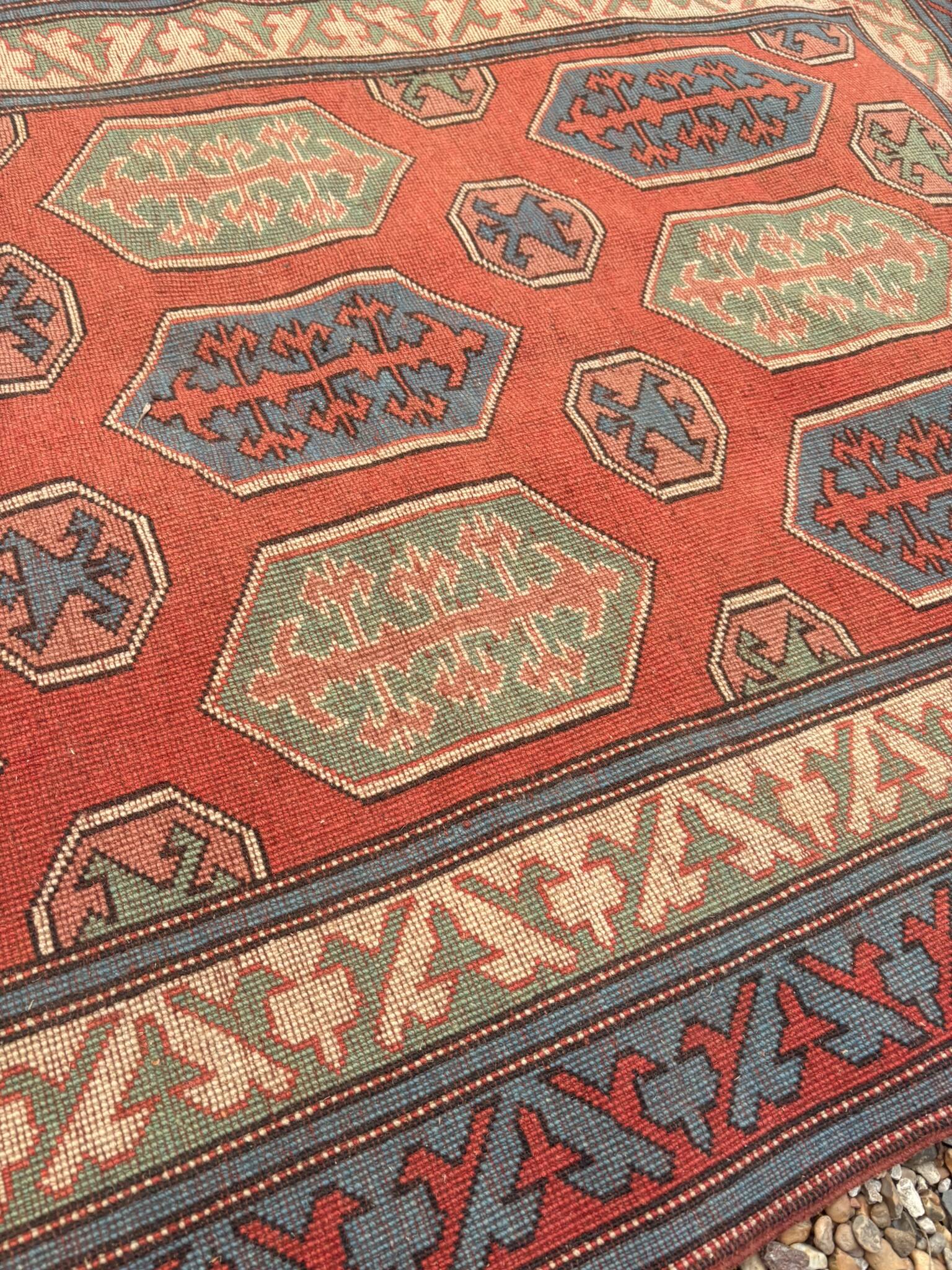 Antique Shirvan carpet Caucasus 125x190 handmade wool geometric tribal boho