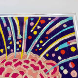 "Futuristic" wool tapestry, framed 70s