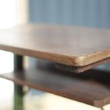 Vintage desk, wooden and metal children's desk, school desk