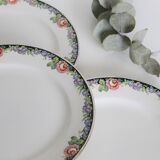 Set of 4 dessert plates Digoin Sarreguemines, vintage French, authentic, rare