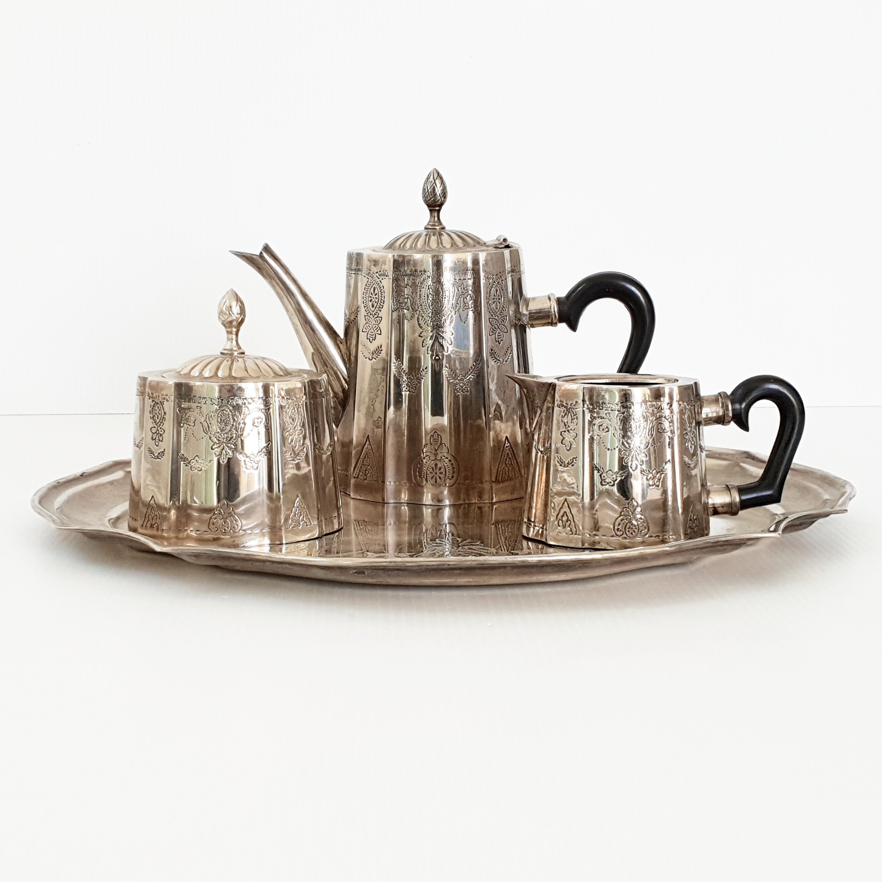 Art Deco silver metal coffee service