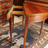 Louis XVI-style blond walnut half-moon console table