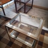 Side coffee table doree glass style Hollywood regency