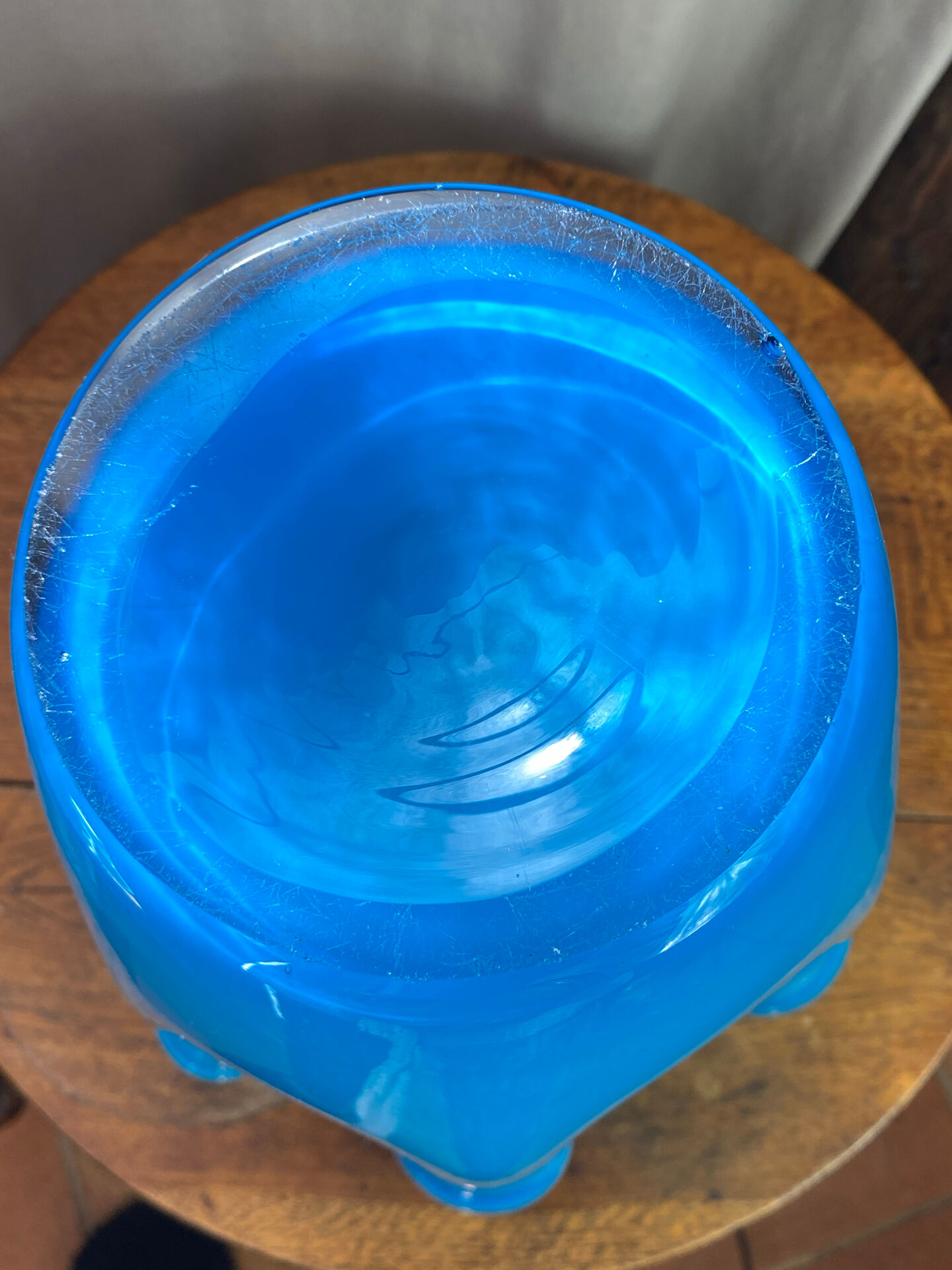 Large multi-layer glass handkerchief vase