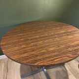 Vintage round table 110 cm in rosewood, tulip base, 1970s.