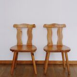 Pair of Scandinavian pine chairs