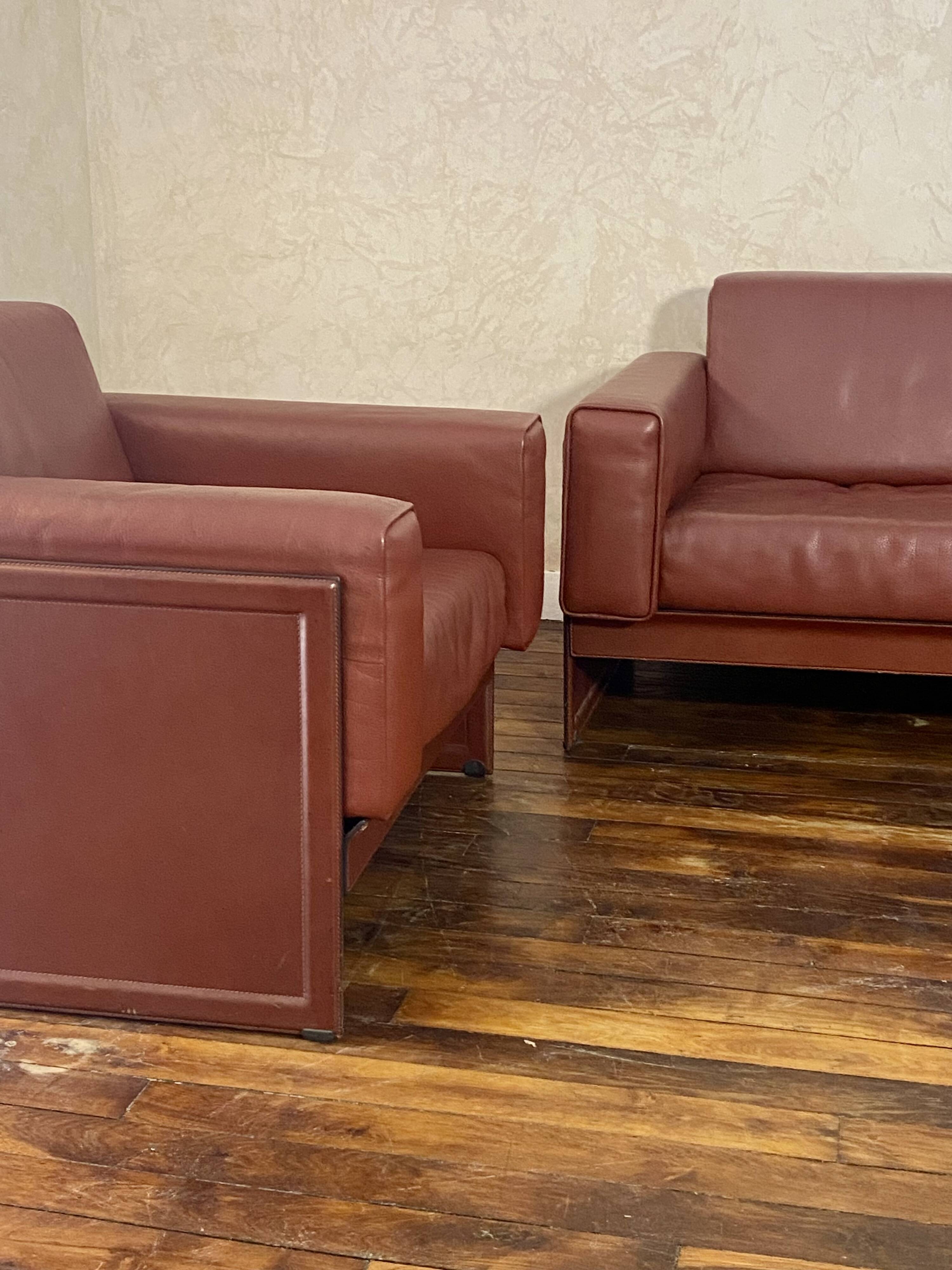 Korium km 3/1 2-seater sofa and armchair set by Tito Agnoli for Ma