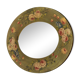 Oval mirror decorating hand-painted flowers - 60x70cm