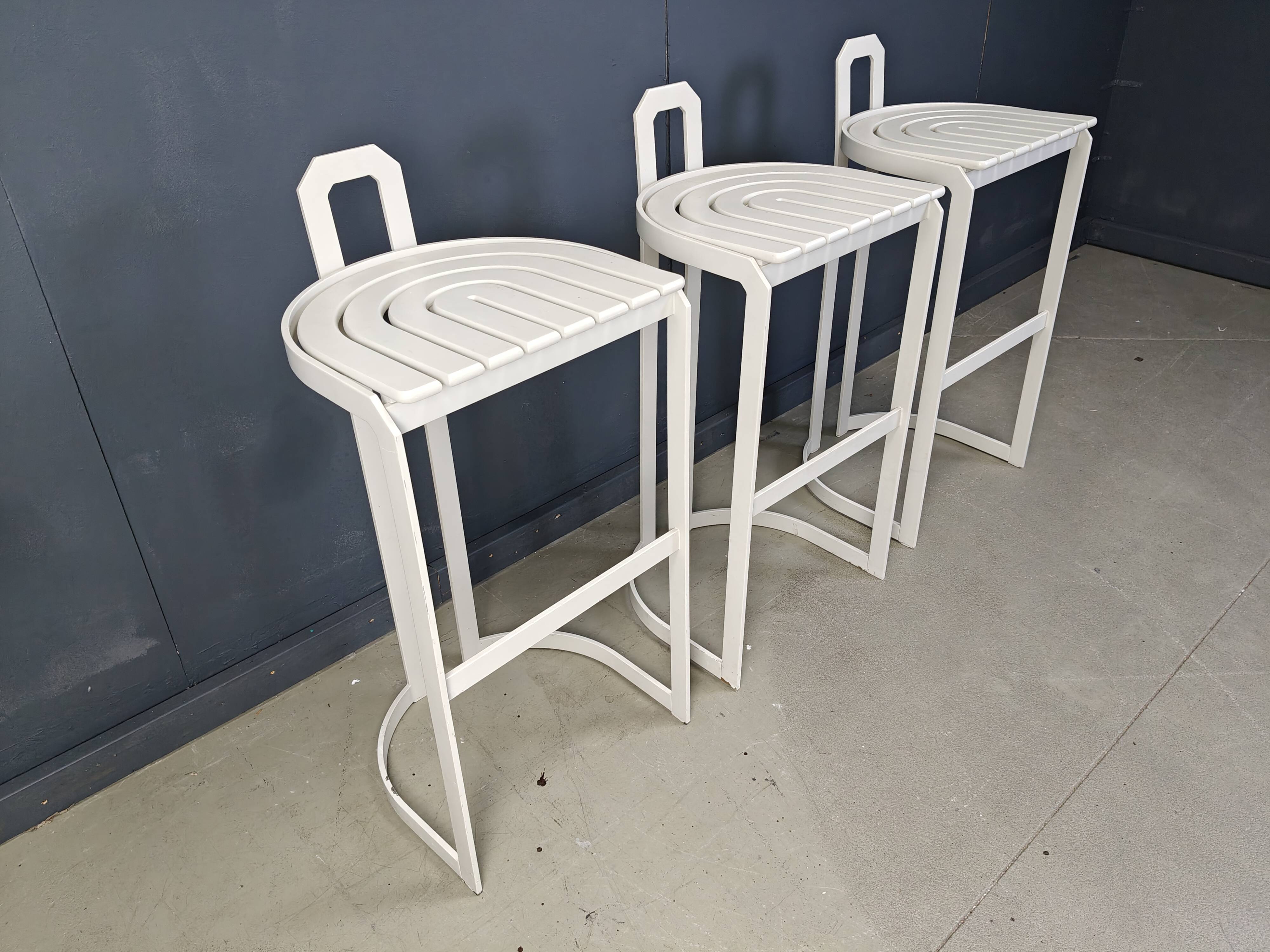 Vintage bar stools by Allmilmö, 1980s, Set of 3