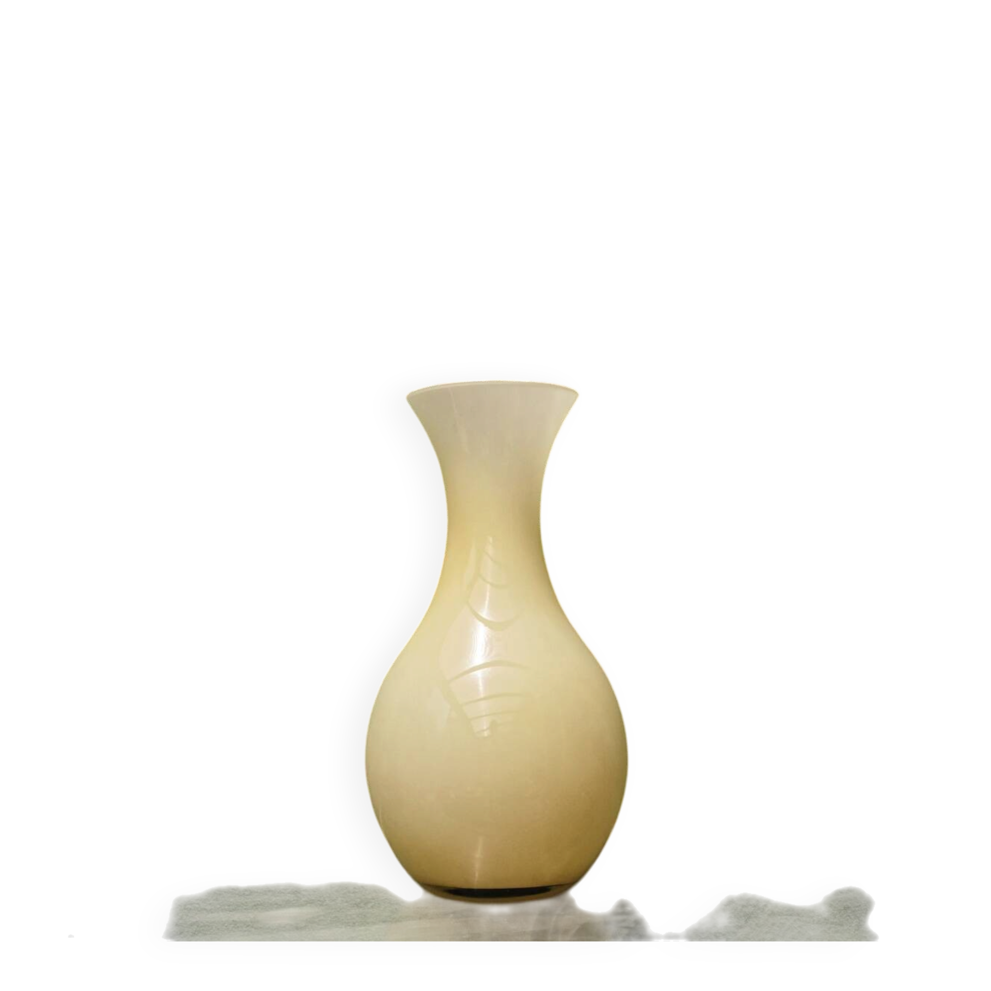 Vase de sol en verre opalin, couleur crème