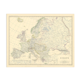 Antique Map of Europe circa 1869 Keith Johnston Royal Atlas Hand coloured map