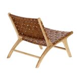 Wooden armchair with leather straps