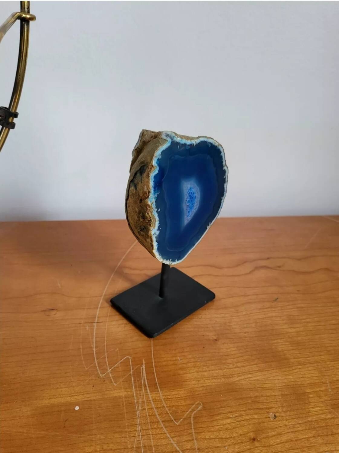 Blue Geode Agate on support