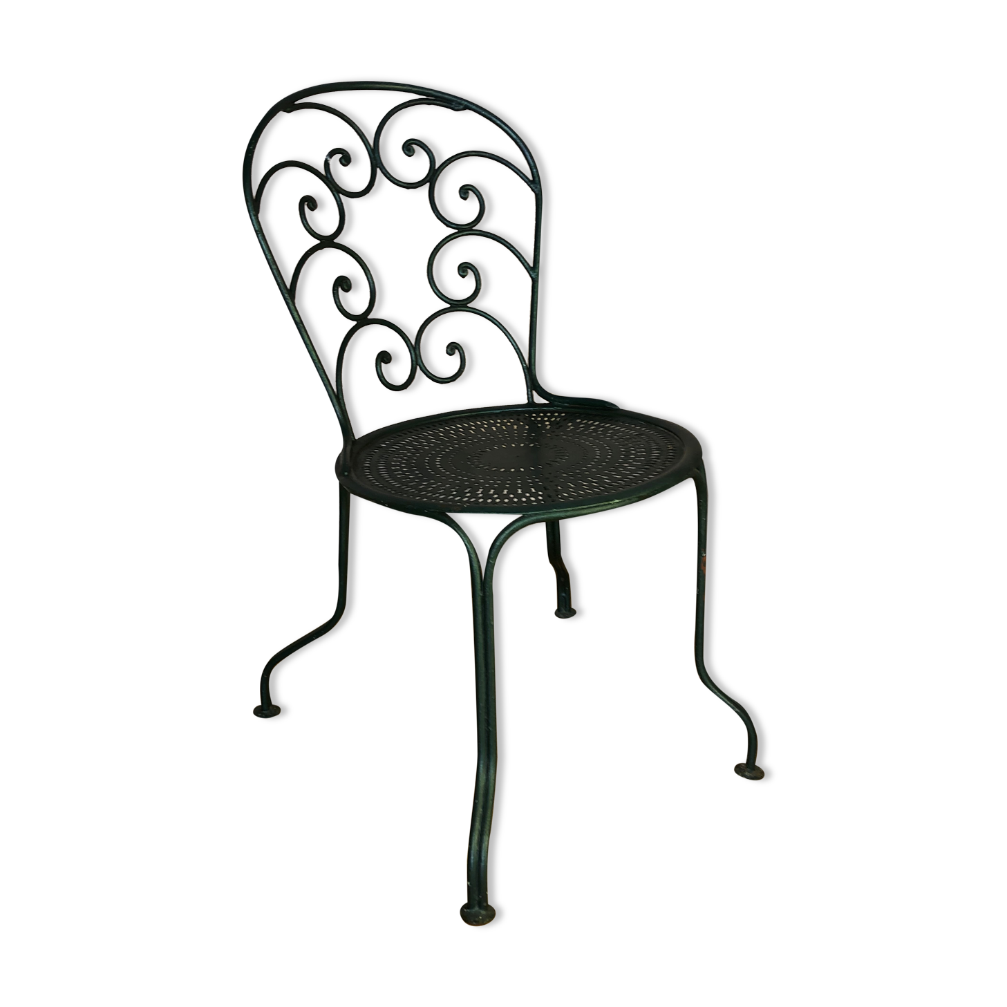 Chaise de jardin en fer forgé 1900