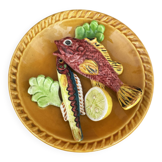 Assiette Murale en Majolique de Palissy Vallauris vers 1950