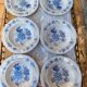 Set of 6 deep plates Crown Dynasty - blue grape cluster design