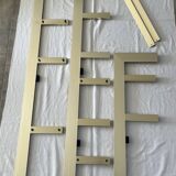 Brushed gold aluminum and smoked glass shelf from the 70s