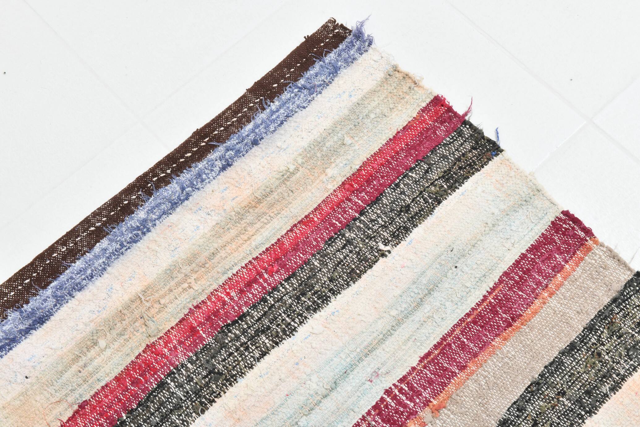 Multicolor Striped Modern Kilim Rug, 161x220Cm