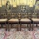 4 chaises cannées de style Louis XIII