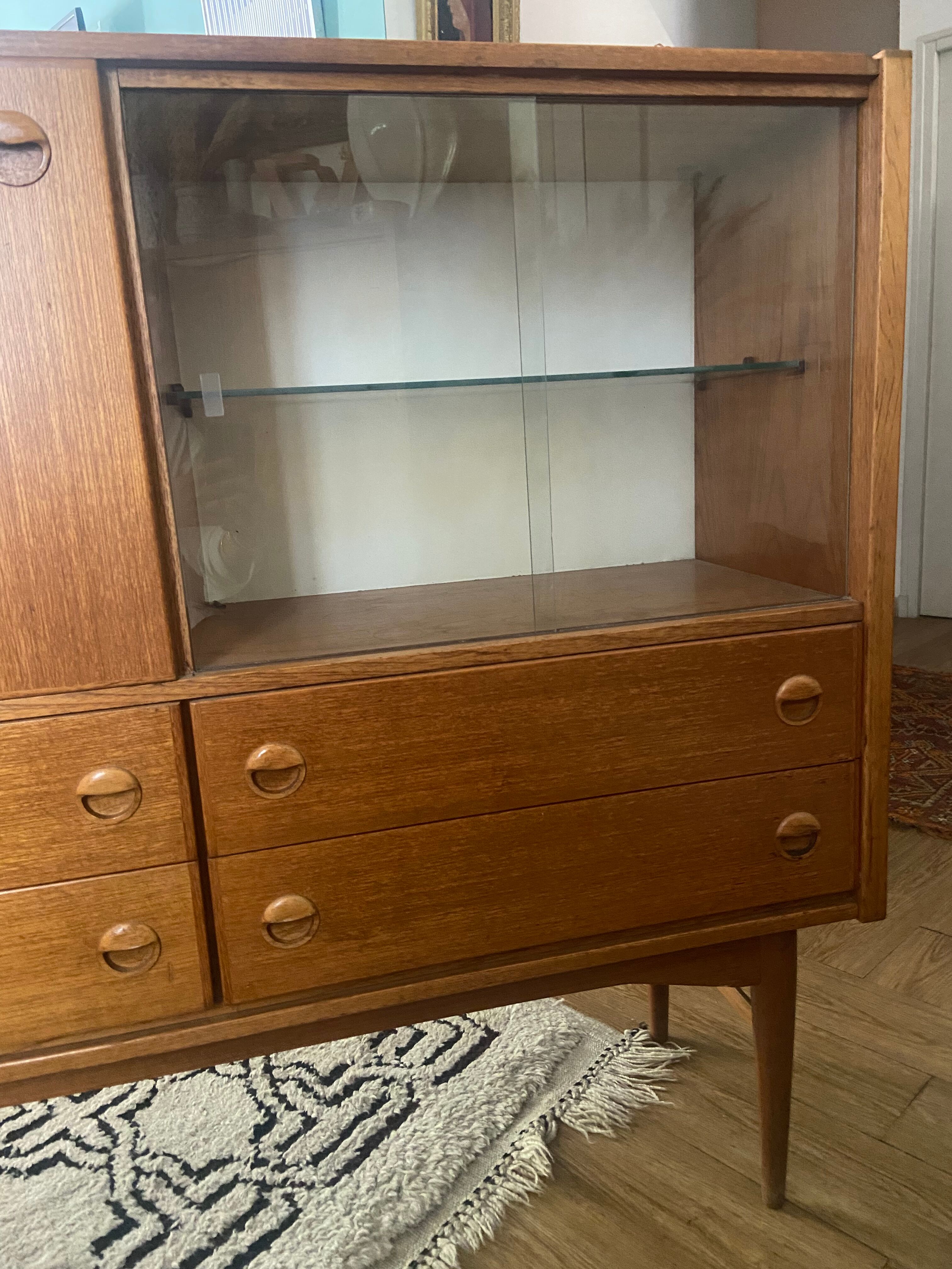 Secretarial cabinet in vintage teak
