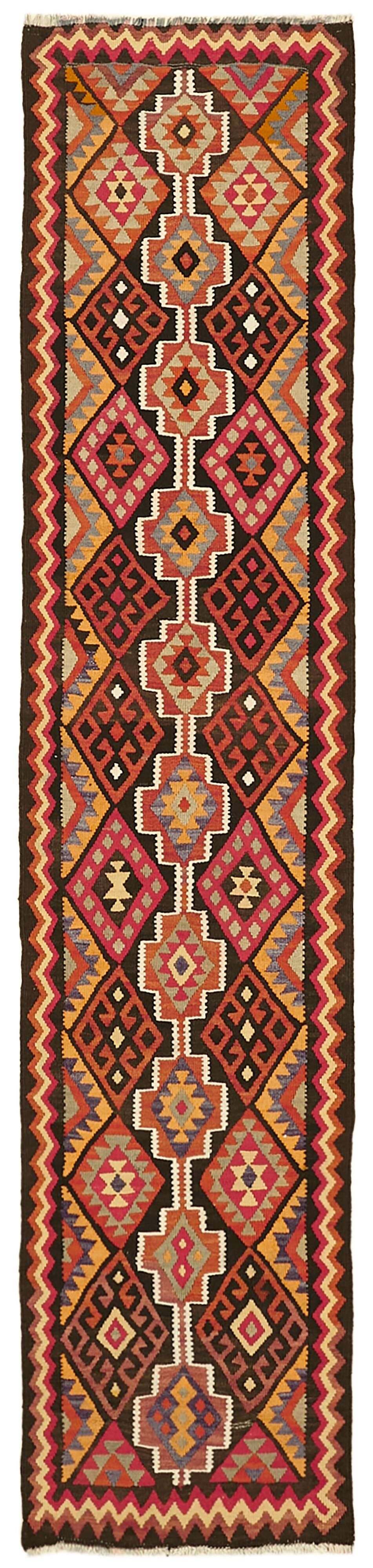 Turkish Handwoven Vintage Herki Kilim 80 cm x 350 cm