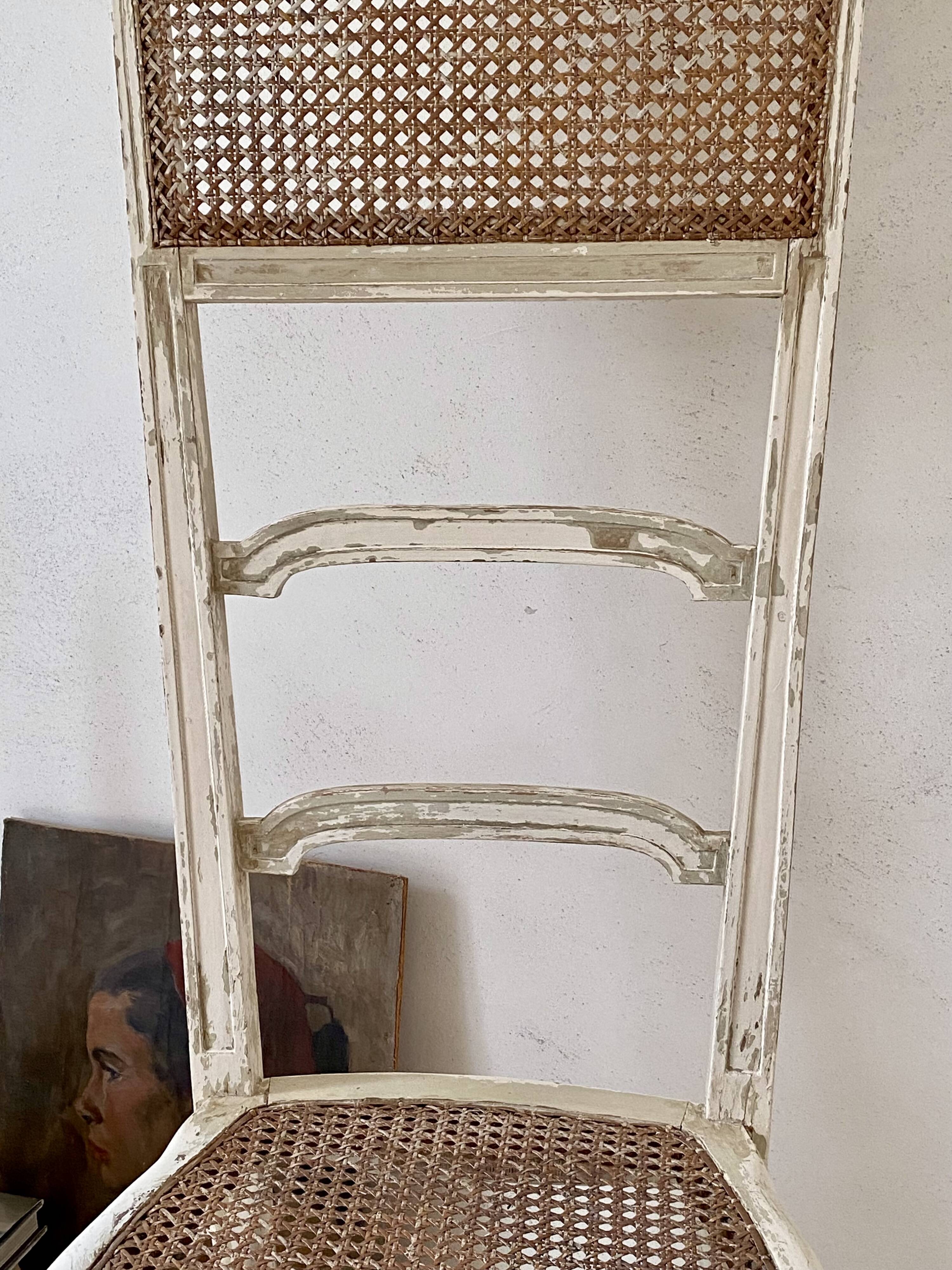 Chaise de nourrice XIXe Napoléon III cannée et patinée
