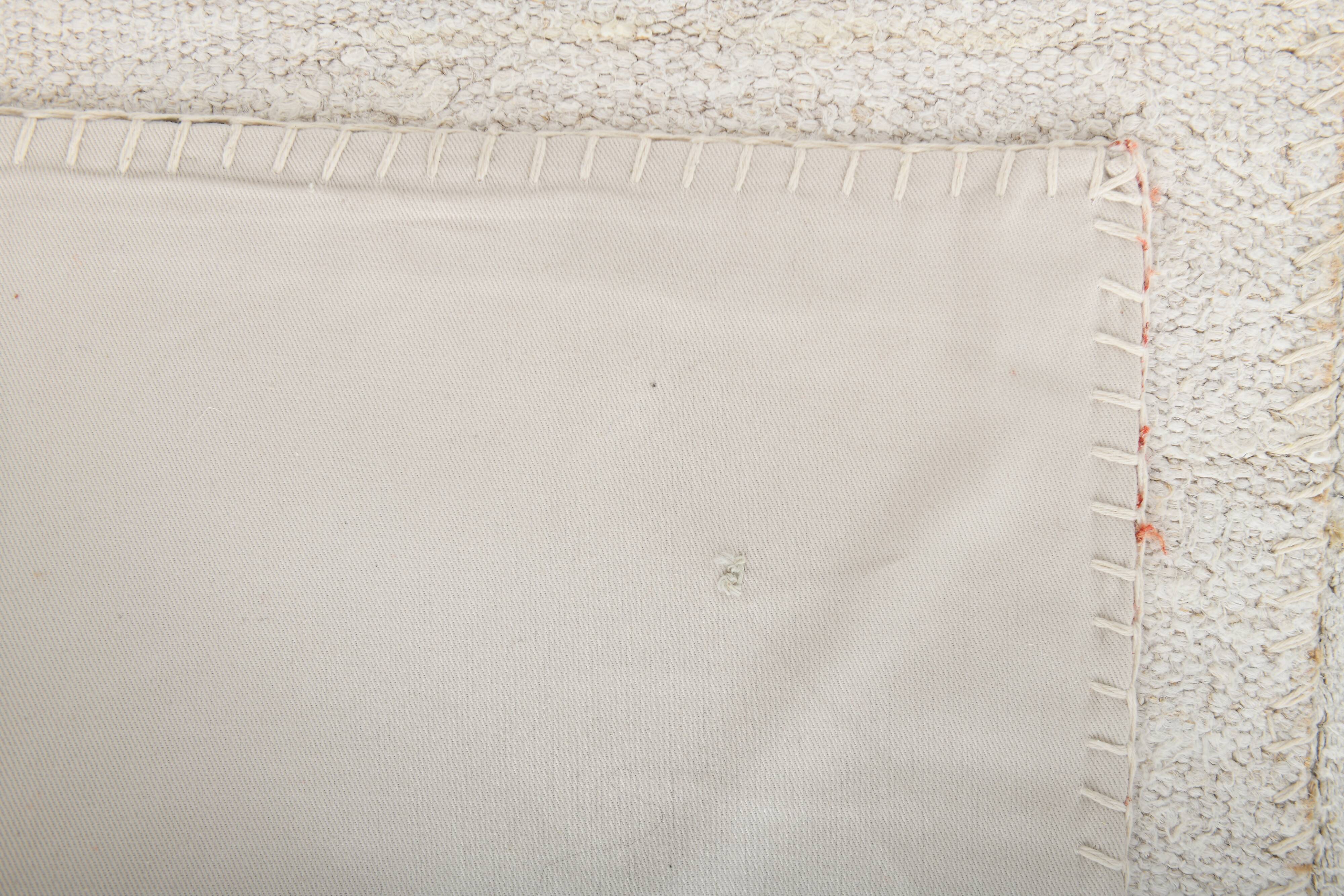 Off-White Oversize Vintage Kilim Rug For Designer, 238x302 Cm