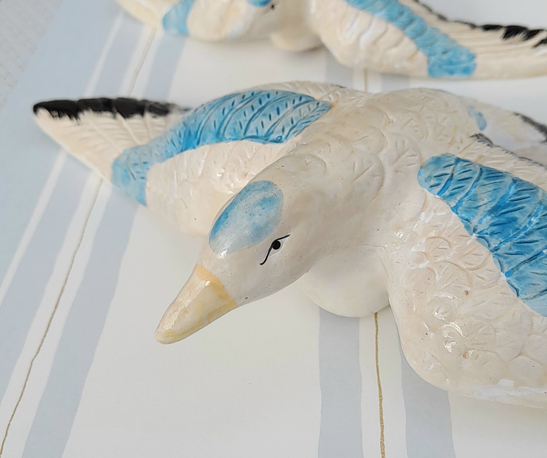 3 vintage ceramic birds