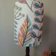 Aged metal table lamp, botanical shade