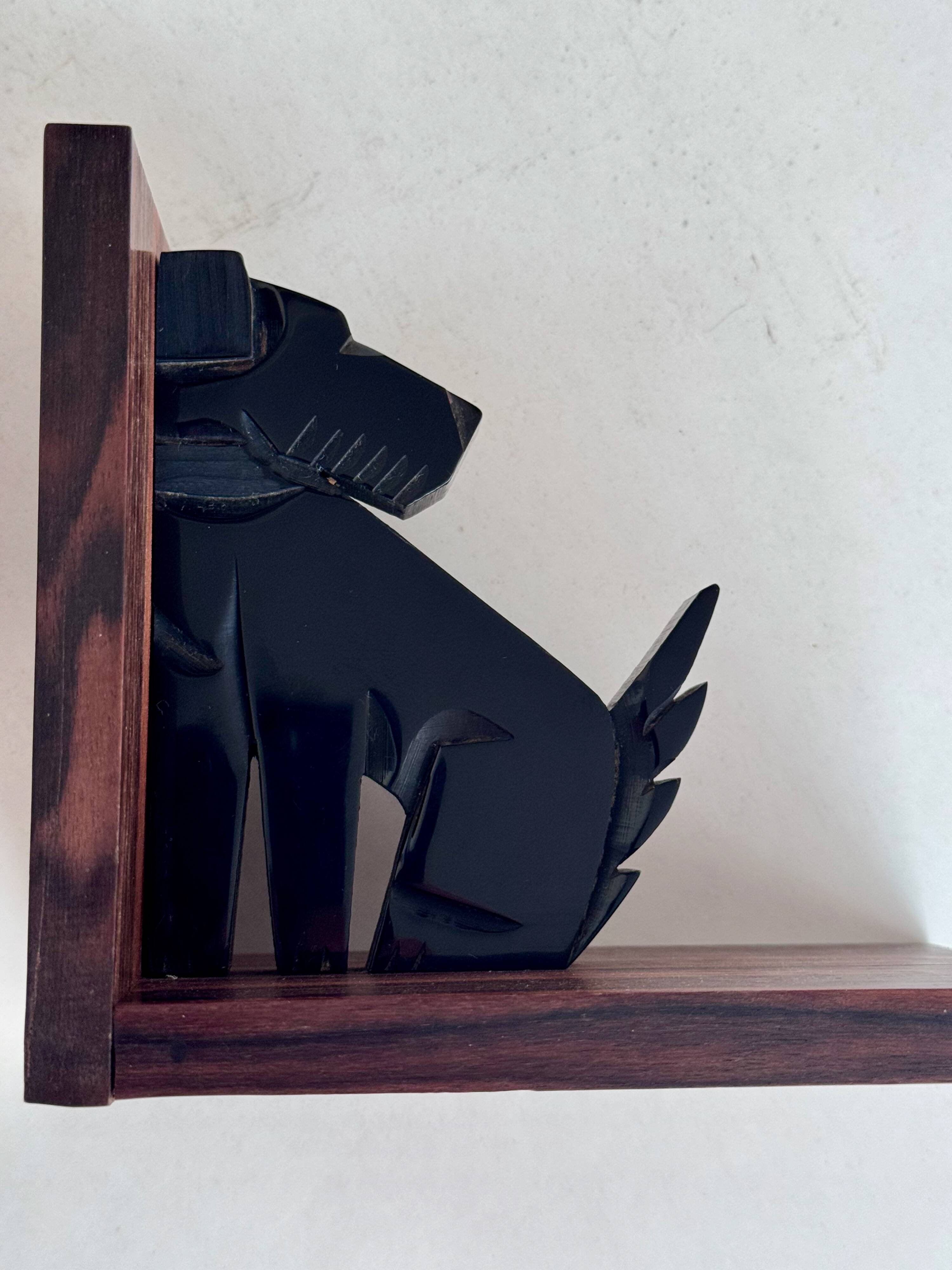 Art Deco bookends in rosewood and Bakelite