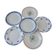 Set of 6 flat plates mismatched Digoin, Salins and Badonviller